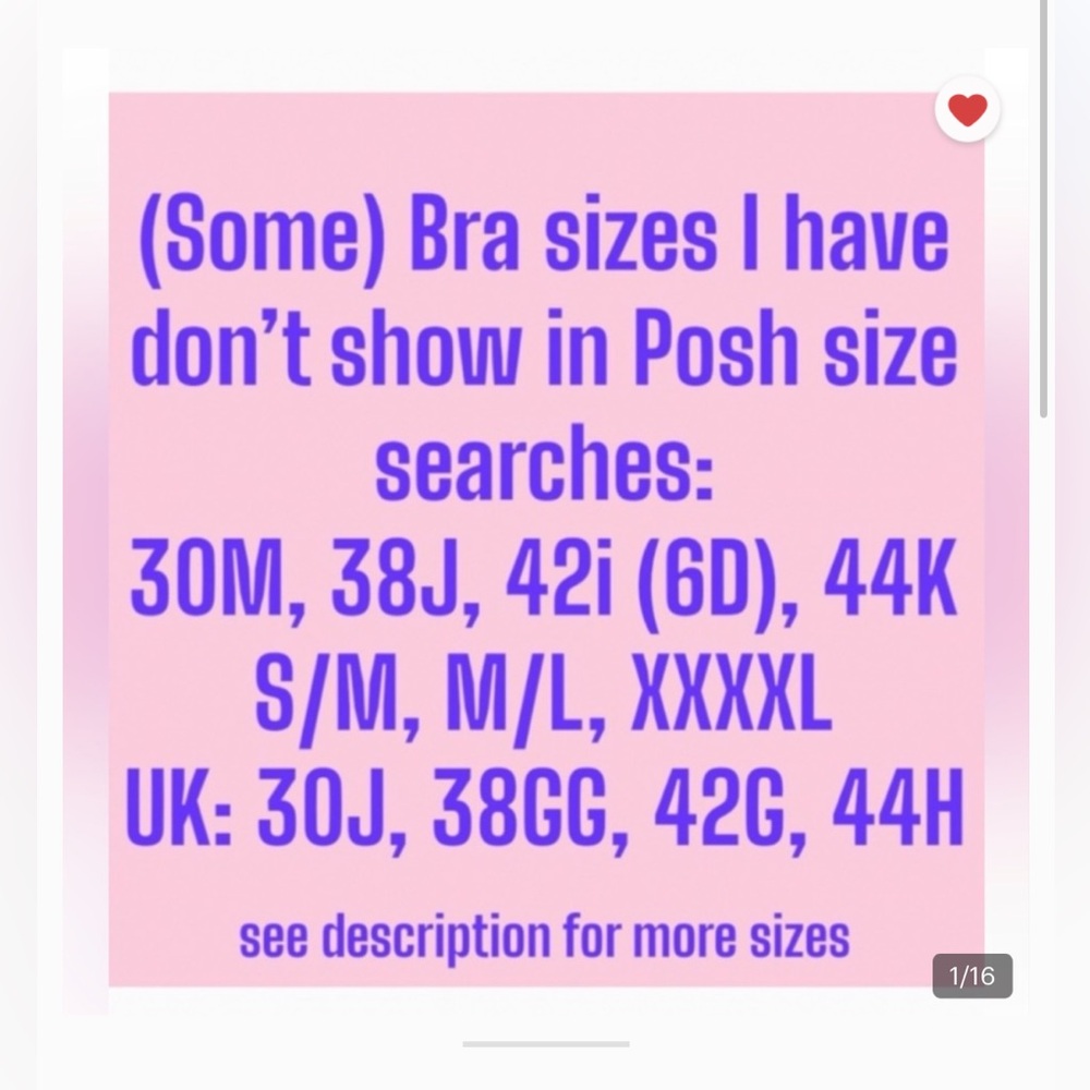 NOT IN SIZE FILTER: 50G 38J 42i 30J 30M 44H 44K XXXXL #mysize #mybrasize
